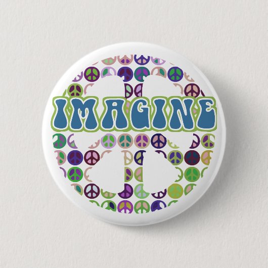 Retro Imagine Peace Buttonnen Ronde Button 5,7 Cm (Voorkant)
