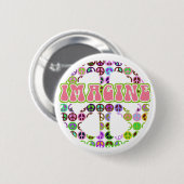 Retro Imagine Peace Buttonnen Ronde Button 5,7 Cm (Voorkant /achterkant)