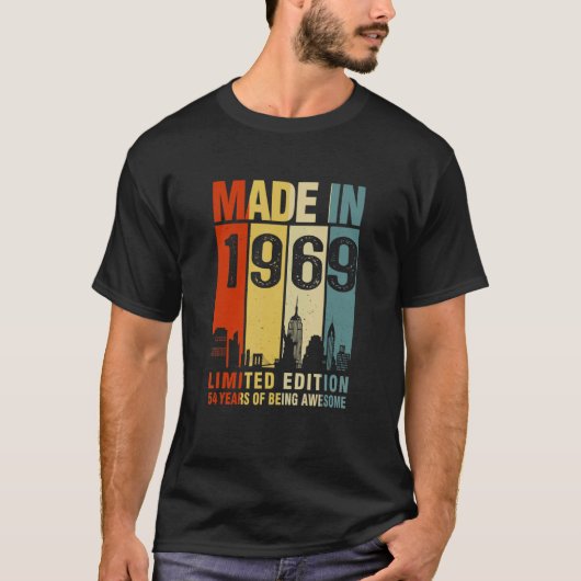 Retro in 1969, 54 jaar Geweldige T-shirt (Voorkant)