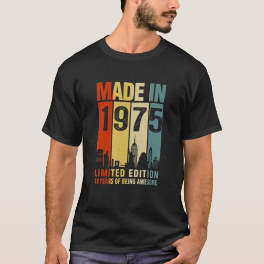 Retro in 1975, 48 jaar Geweldige T-shirt (Voorkant)