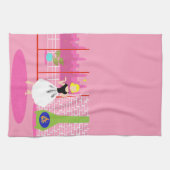 Retro in de roze keukenhanddoek (Horizontaal)