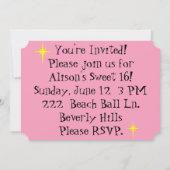 Retro In de Roze Uitnodiging (Achterkant)