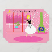 Retro In de Roze Uitnodiging (Voorkant / Achterkant)