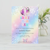 Retro In Haar Moeder Era Baby shower Uitnodiging (Staand voorkant)