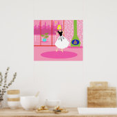Retro in het roze Poster (Keuken)