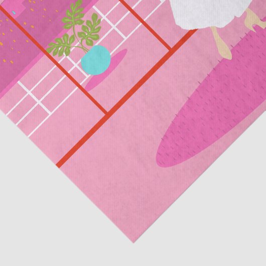 Retro in het roze weefselpapier tissuepapier (Detail)