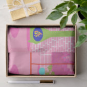 Retro in het roze weefselpapier tissuepapier (Geschenk)