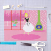 Retro in het roze weefselpapier tissuepapier (Craft)