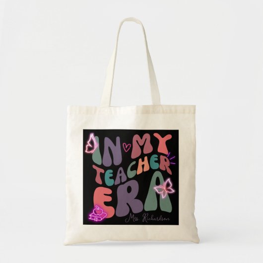 Retro In Mijn Leraar Tijdperk Neon Elementen Tote Bag (Voorkant)