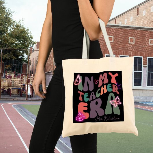 Retro In Mijn Leraar Tijdperk Neon Elementen Tote Bag