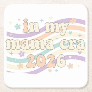 Retro In Mijn Mama Tijdperk 2026 Pastel Groovy Moe Kartonnen Onderzetters