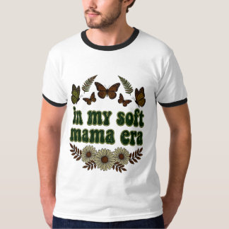 Retro In Mijn Zachte Mama Tijdperk Vlinder Bloemen T-shirt