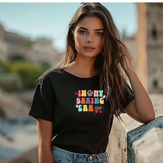 Retro In My Baking Era groovy T-shirt