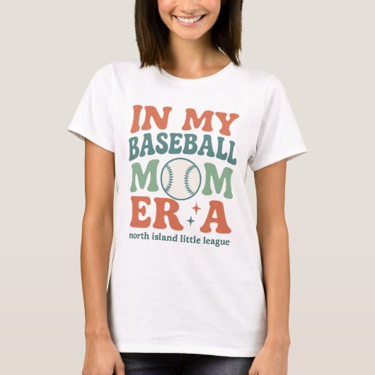 Retro "In My Baseball Mom Era" T-shirt (Voorkant)