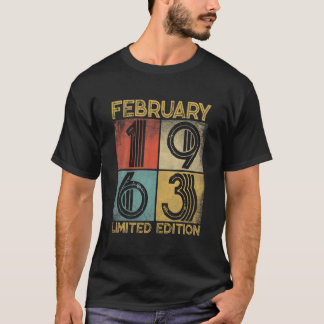 Retro in nood, februari 1963 59e verjaardag 59 jaa t-shirt