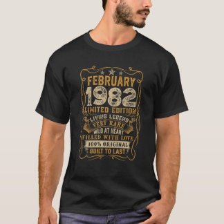 Retro in nood februari 1982 40e verjaardag 40 jaar t-shirt