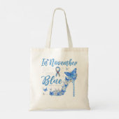 Retro in november Draag we het bewustzijn van blau Tote Bag (Achterkant)