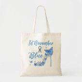 Retro in november Draag we het bewustzijn van blau Tote Bag (Voorkant)