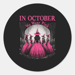 Retro In Oktober Dragen We Nk Heksen Borstkanker B Ronde Sticker