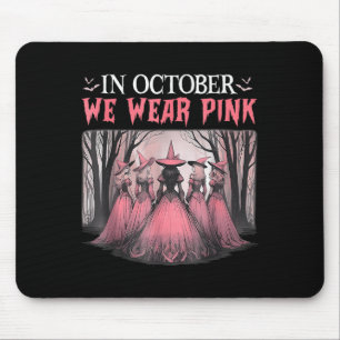 Retro In Oktober dragen we Roze Heks Borstkanker Muismat