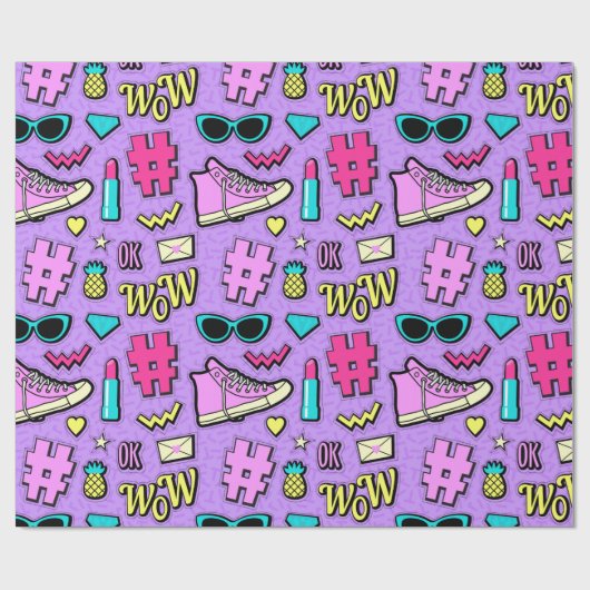 Retro in Paarse Cadeaupapier (Vlak)