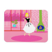 Retro in roze flexibele magneet (Horizontaal)