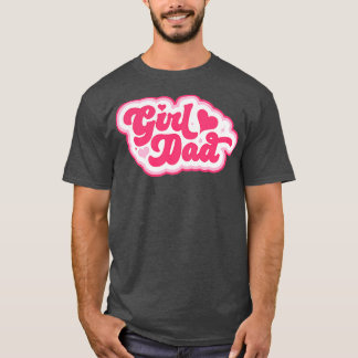 Retro in Roze  Papa van Dochters Trots Vader T-shirt