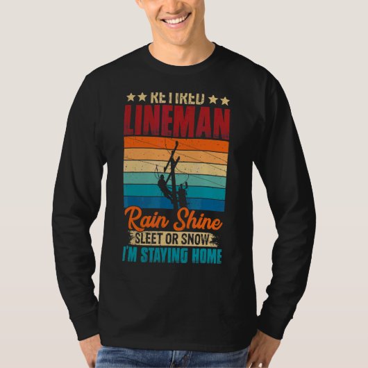 Retro in ruste Lineman Rain Shine SlaapSneeuwslaap T-shirt (Voorkant)
