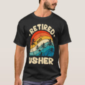 Retro In ruste Usher  pensionering werkt T-shirt (Voorkant)