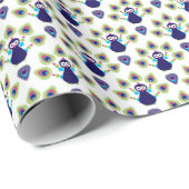 retro india exotische pauw cadeaupapier (Rol Hoek)