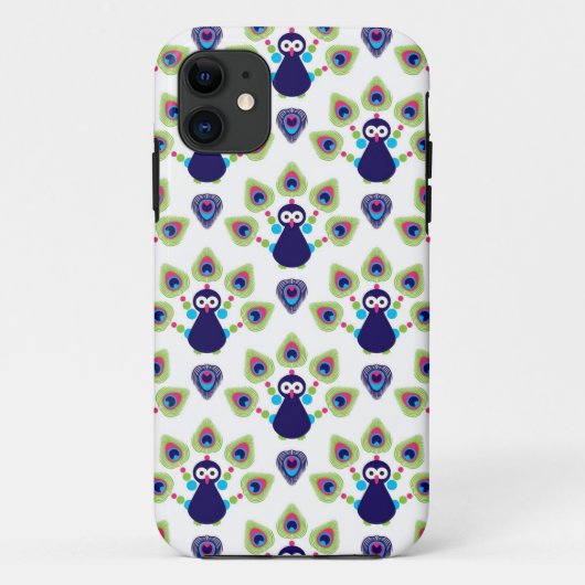 retro india exotische pauw Case-Mate iPhone case (Achterkant)