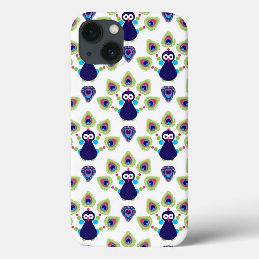 retro india exotische pauw Case-Mate iPhone case (Achterkant)