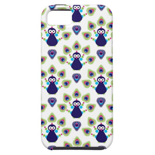 retro india exotische pauw Case-Mate iPhone case (Achterkant)