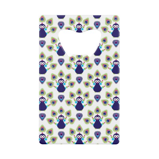 retro india exotische pauw creditkaart flessenopener (Voorkant)