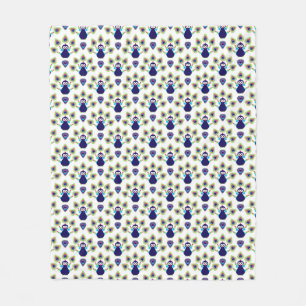 retro india exotische pauw fleece deken