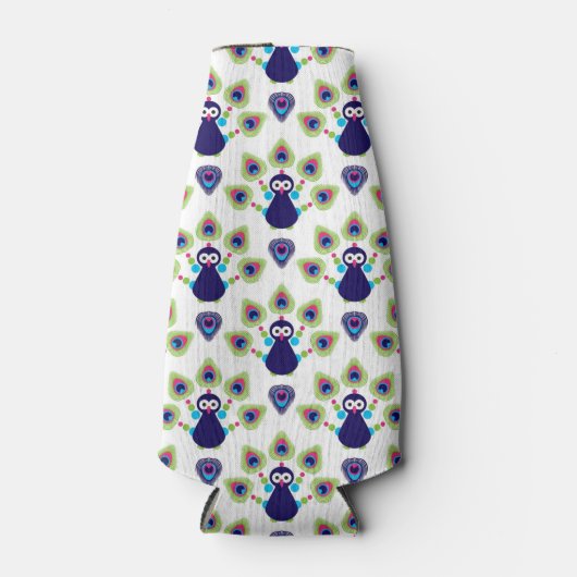 retro india exotische pauw flesjeskoeler (Voorkant)