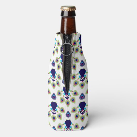 retro india exotische pauw flesjeskoeler (Fles Achterkant)