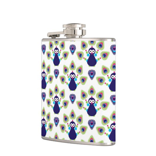 retro india exotische pauw heupfles (Links)