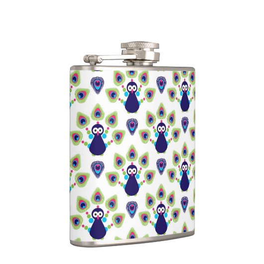 retro india exotische pauw heupfles (Rechts)