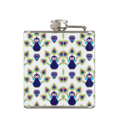 retro india exotische pauw heupfles (Achterkant)