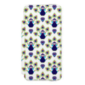 retro india exotische pauw incipio iPhone portemonnee hoesje (Voorkant Agenda)