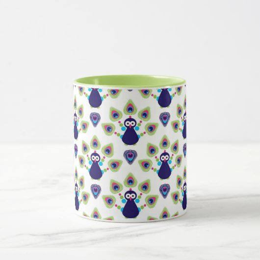 retro india exotische pauw mok (Midden)