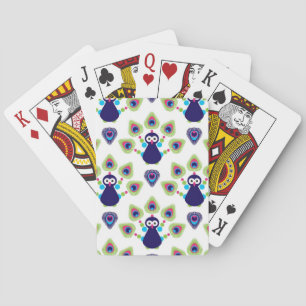 retro india exotische pauw pokerkaarten