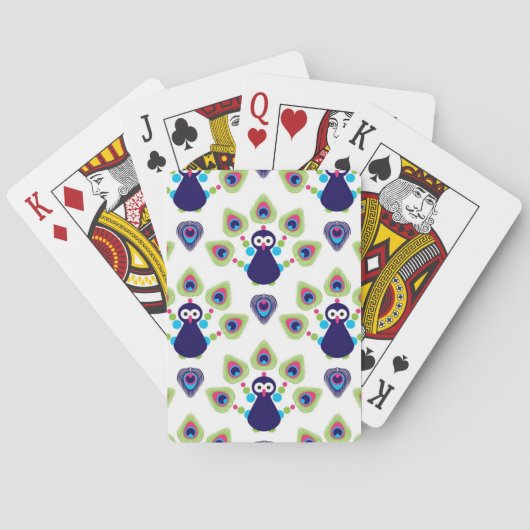 retro india exotische pauw pokerkaarten (Achterkant)