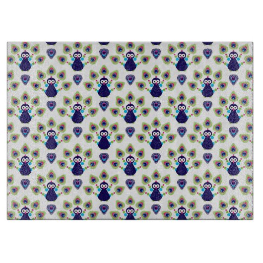 retro india exotische pauw snijplank (Voorkant)