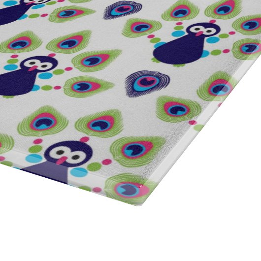 retro india exotische pauw snijplank (Hoek)