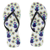 retro india exotische pauw teenslippers (Voetbed)