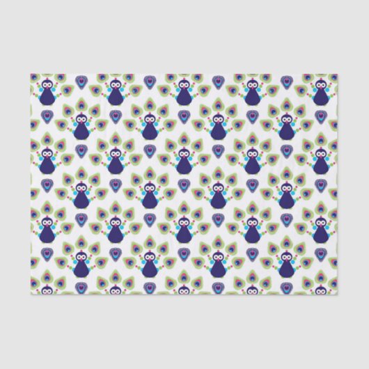 retro india exotische pauw tissuepapier (Voorkant)