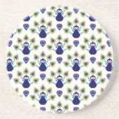 retro india exotische pauw zandsteen onderzetter (Voorkant)