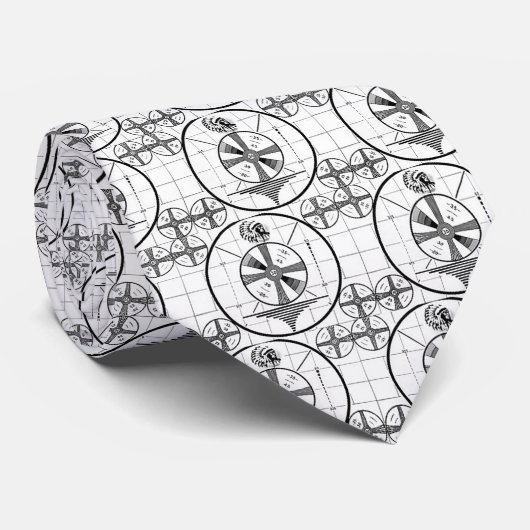 Retro Indian Head Television Test Pattern Stropdas (Opgerold)